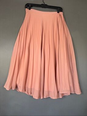 Pleated Midi Skirt in Dusty Rose
